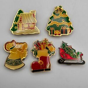 Assorted Enameled Colorful Christmas Button Covers 4 Nony New York, 1 Unbranded